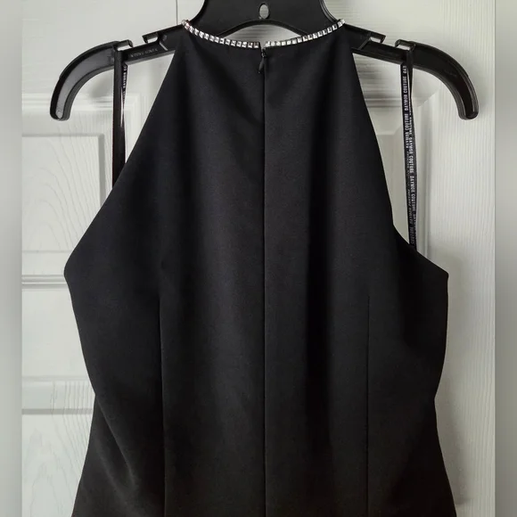Daymor Couture Black Jeweled Halter Pelpum Evening Gala Gown Size 10 - Picture 9 of 12